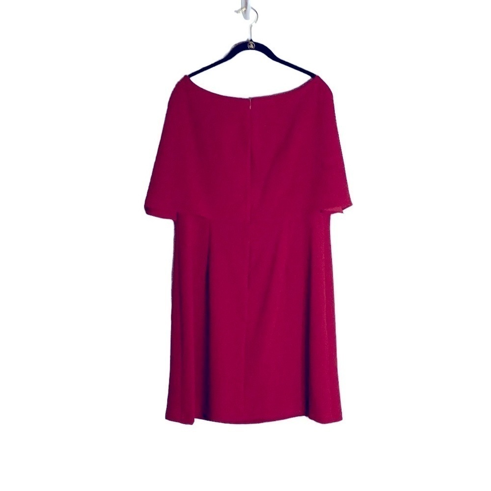 Adrianna Papell Red Designer Sleeveless Cape Knee Length Dress in size 16